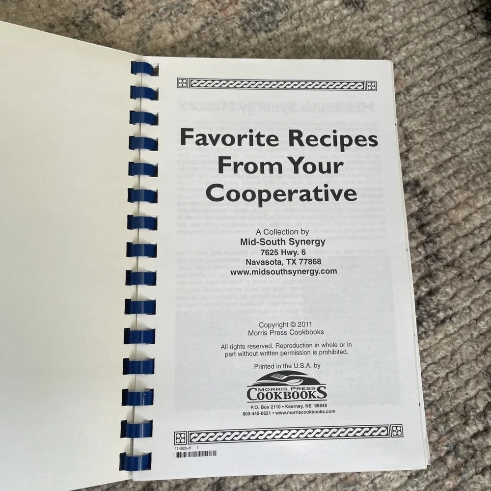 Advertising‎ community cookbook, spiral Book mid South synergy, 2011, Texas